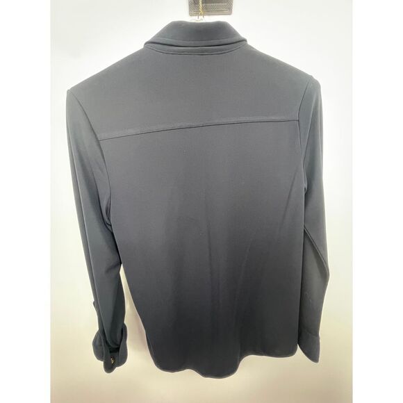 Lauren Ralph Lauren size M Sleek navy blouse  with‎ Brass Accents - Picture 7 of 8